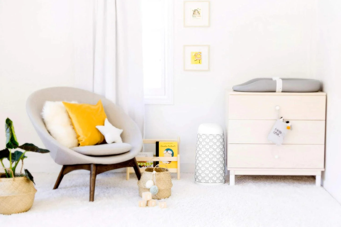 Angelcare Dress Up Nappy Pail Octagonal White