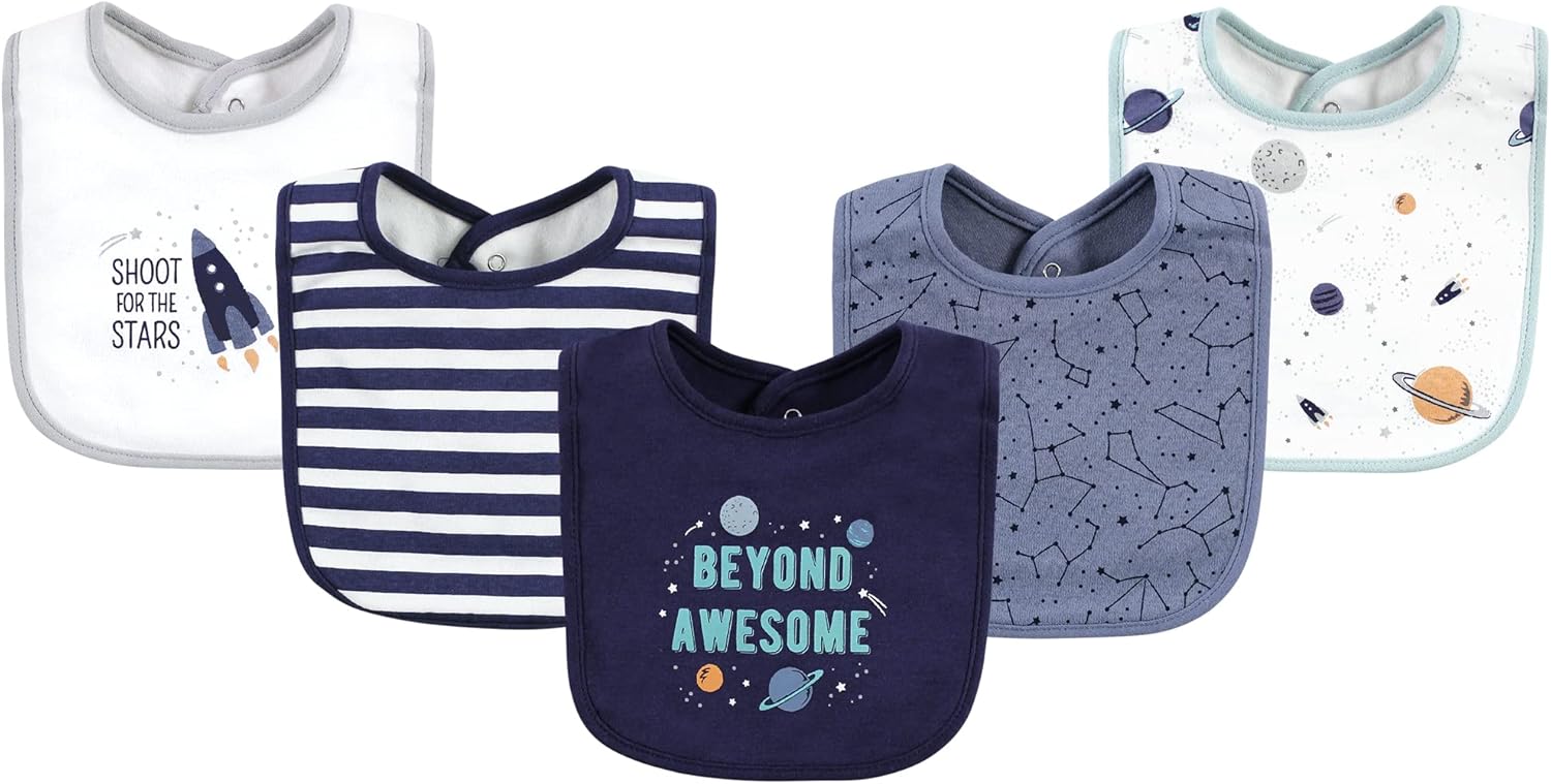 Hudson Baby Infant Boys Cotton Bibs 5PCS