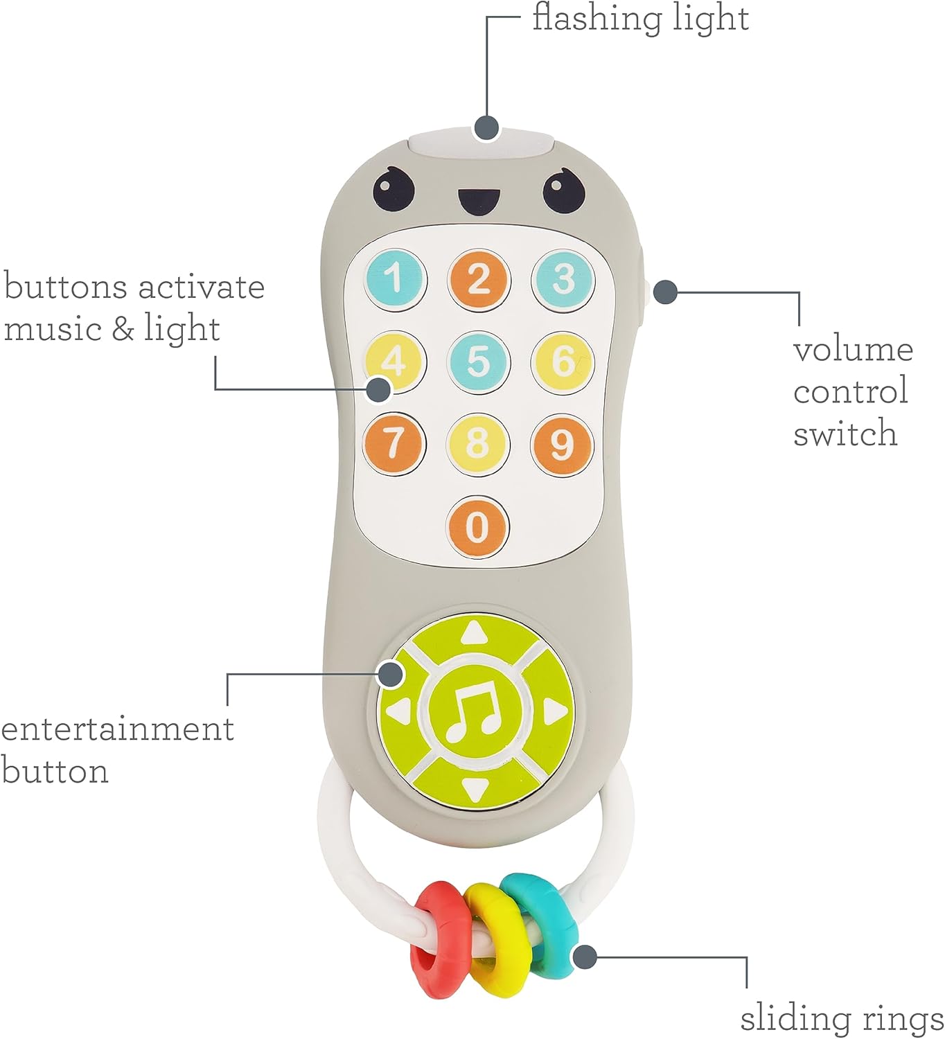 Infantino Music & Light Pretend Remote Control | 6M+