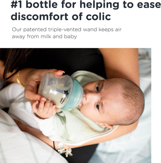 Tommee Tippee Advanced Anti-Colic Newborn Baby Bottle Starter Kit, Slow-Flow Breast-Like Teats and Unique Anti-Colic Venting System, Mixed Sizes, Blue
