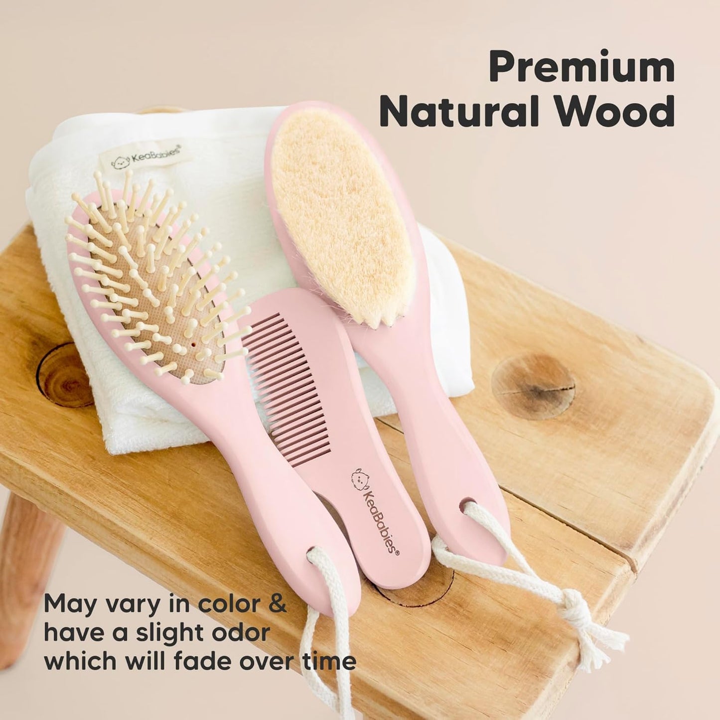 KeaBabies Baby Hair Brush and Comb Set Oval