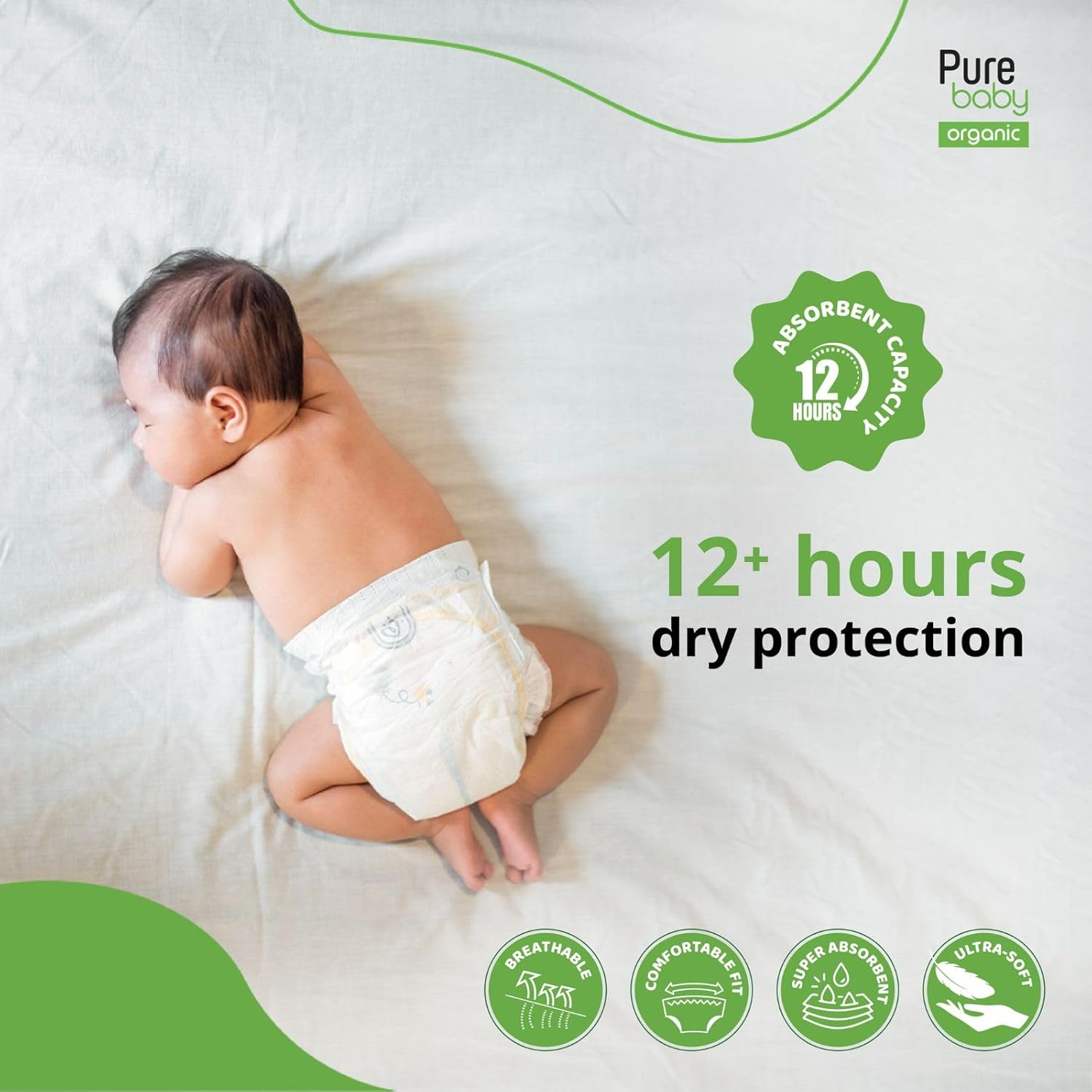 PURE BABY - ECO Training pants, Size 4, Maxi, 48 pieces (7-18kg)