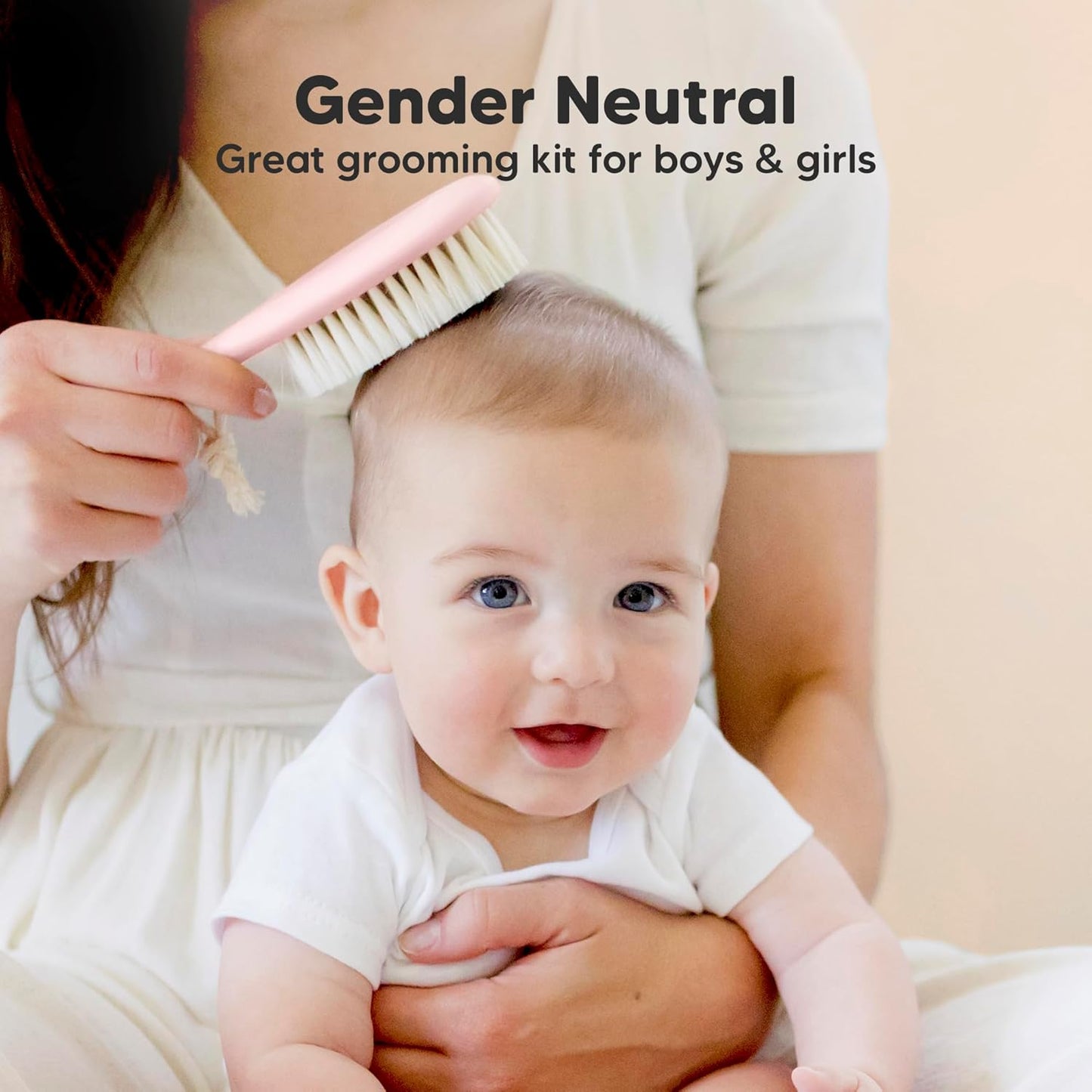 KeaBabies Baby Hair Brush and Comb Set Oval