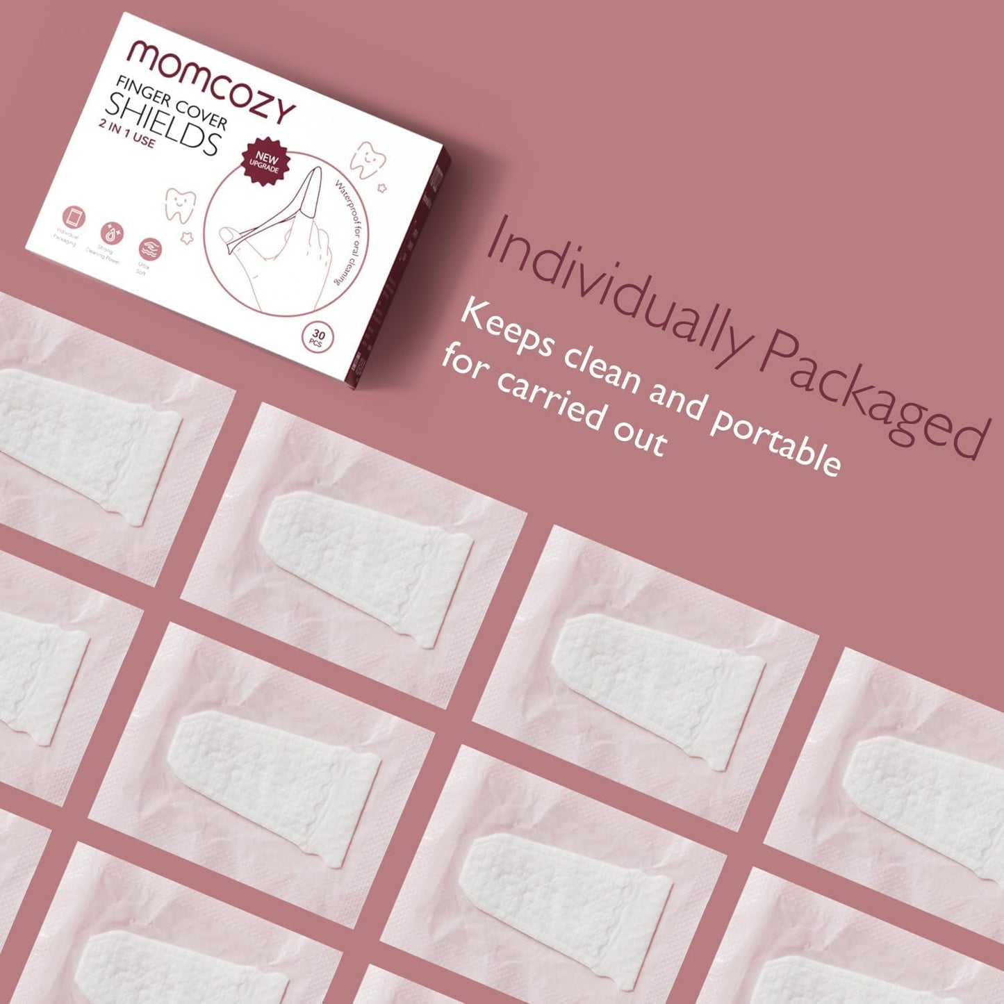 Momcozy Oral Care Series: Finger Wipes (30ct)
