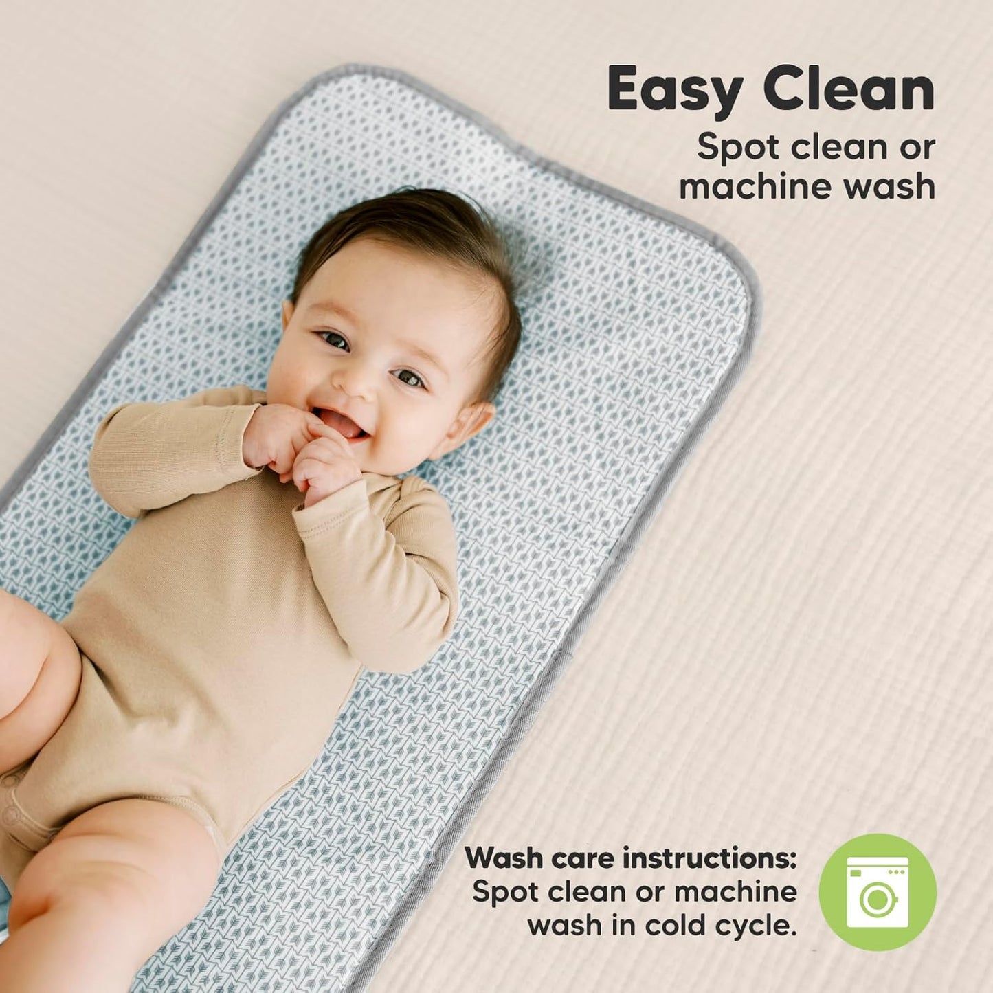 KeaBabies SWIFT Diaper Changing Mat Classic Gray