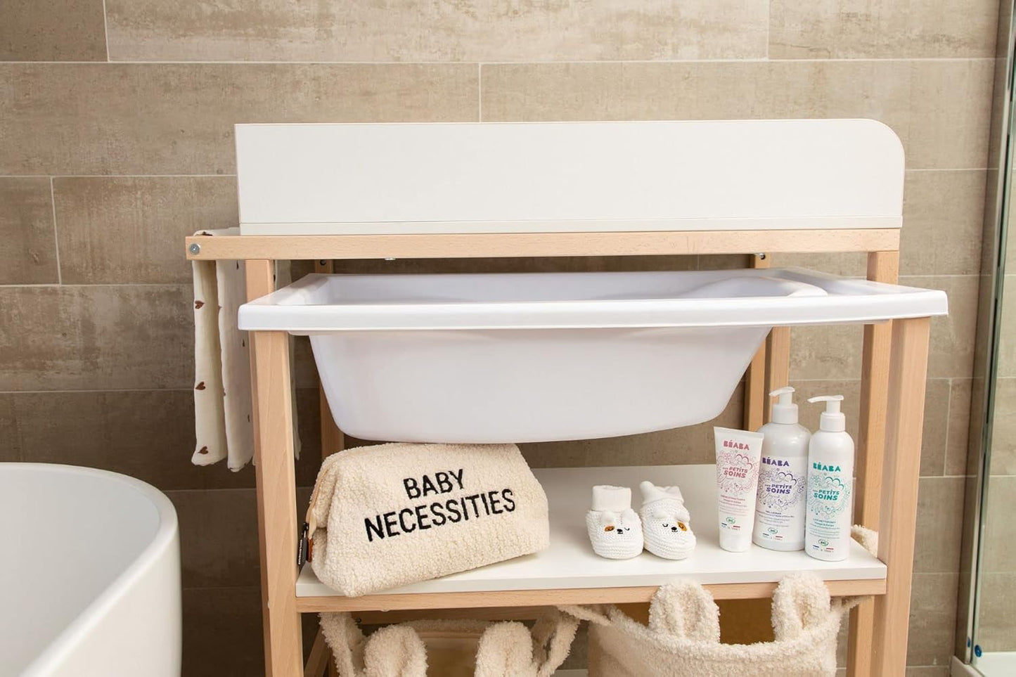 Childhome Changing Table + Bath + Wheels (Box 1 2) White