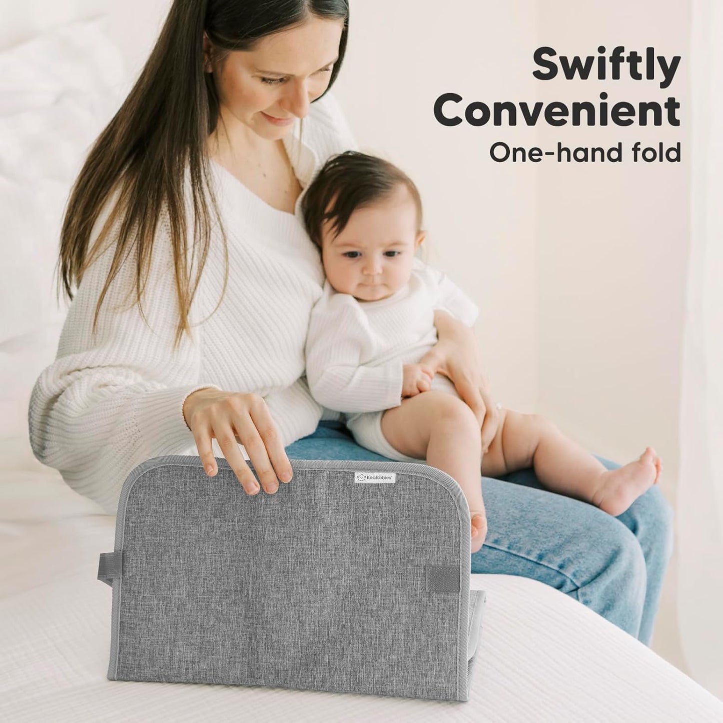 KeaBabies SWIFT Diaper Changing Mat Classic Gray