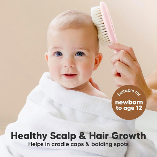 KeaBabies Baby Hair Brush and Comb Set Oval