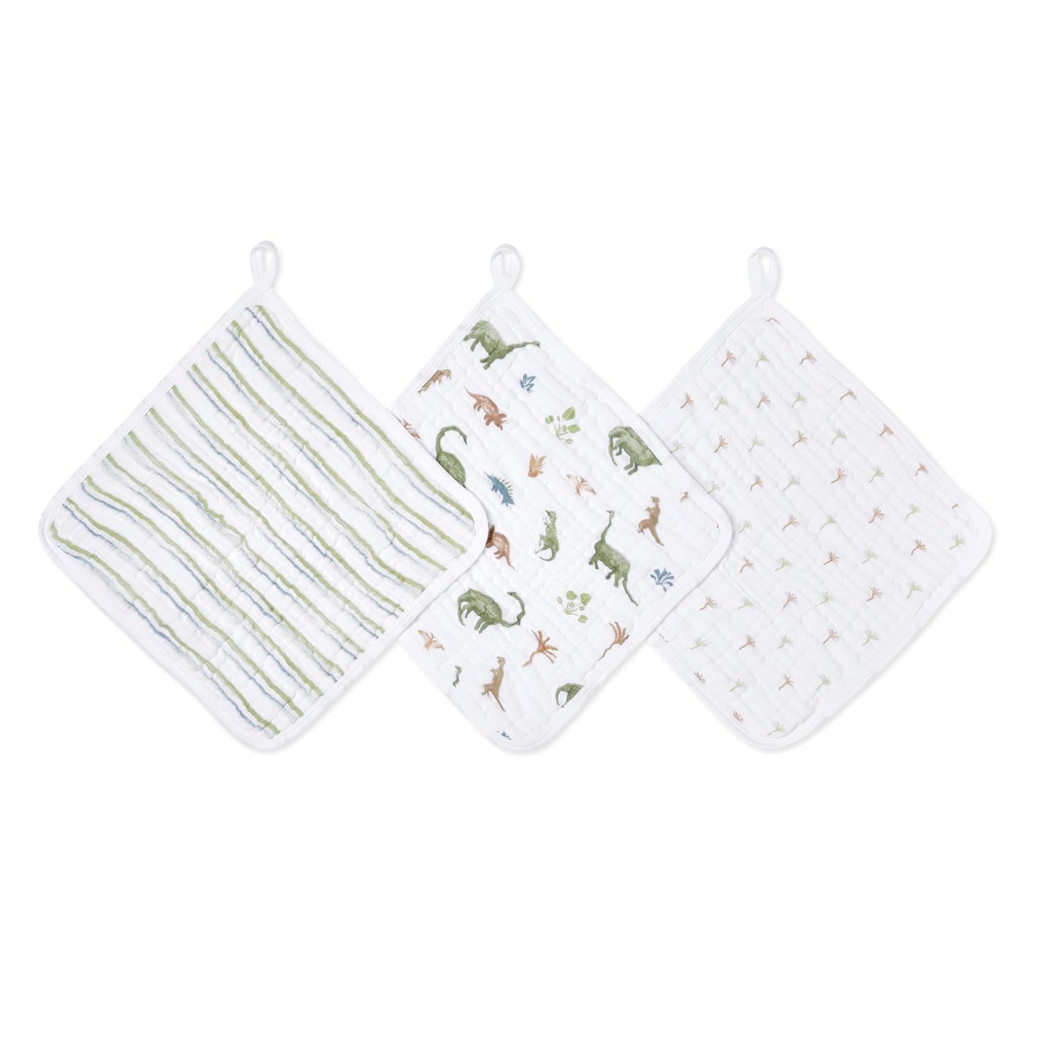 Aden + Anais 3-Pack Washcloth Sets - Dinotime