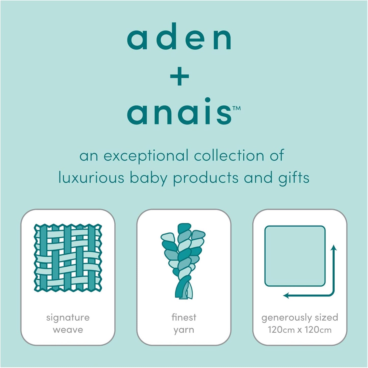 Aden + Anais Metallic Gold Deco Musy Muslin Squares 3 Pack