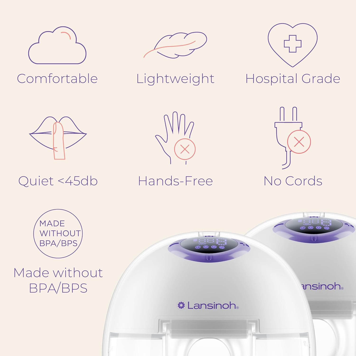 Lansinoh Discreet Duo Hands Free Electric Breast Pump