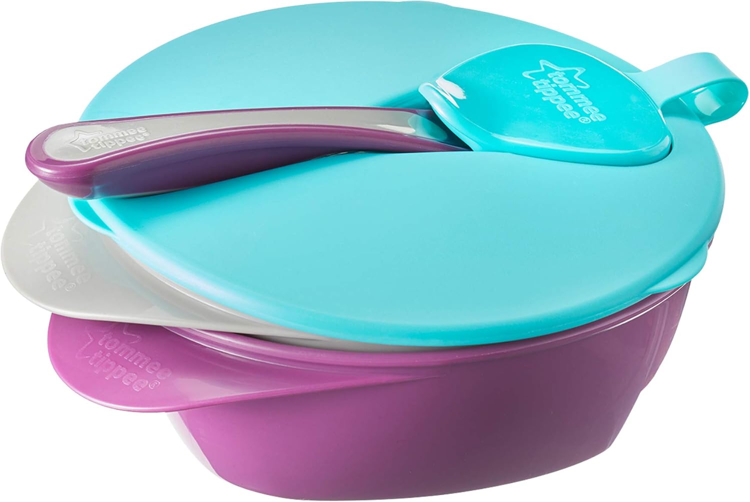 Tommee Tippee Easy Scoop Feeding Bowls With Lid and Spoon Pink / Blue
