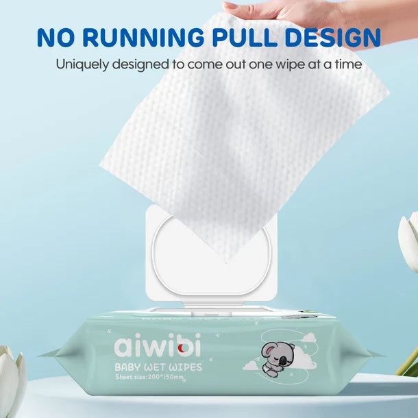 Aiwibi Gentle Soft Sensitive Care Wipes Natural Tea Tree Oil 80's - Pack of 3