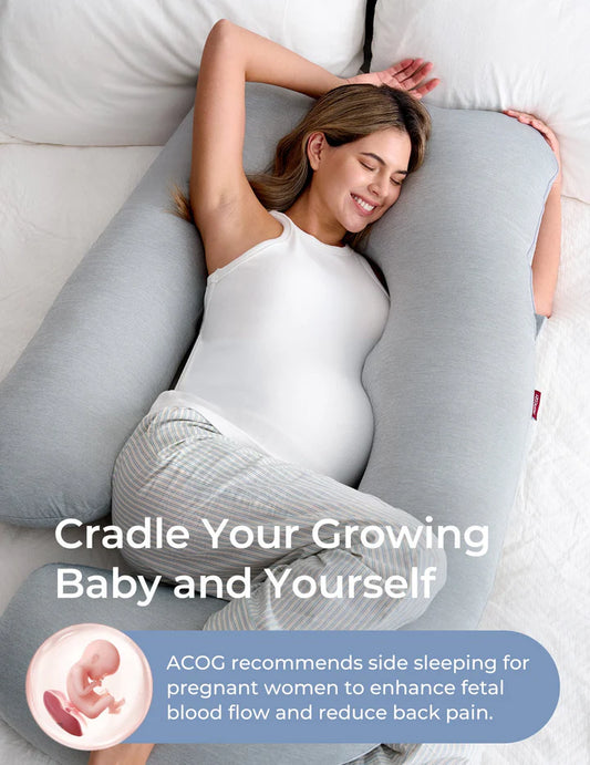 Momcozy U Shaped Cooling Fabric Pregnancy Pillow
