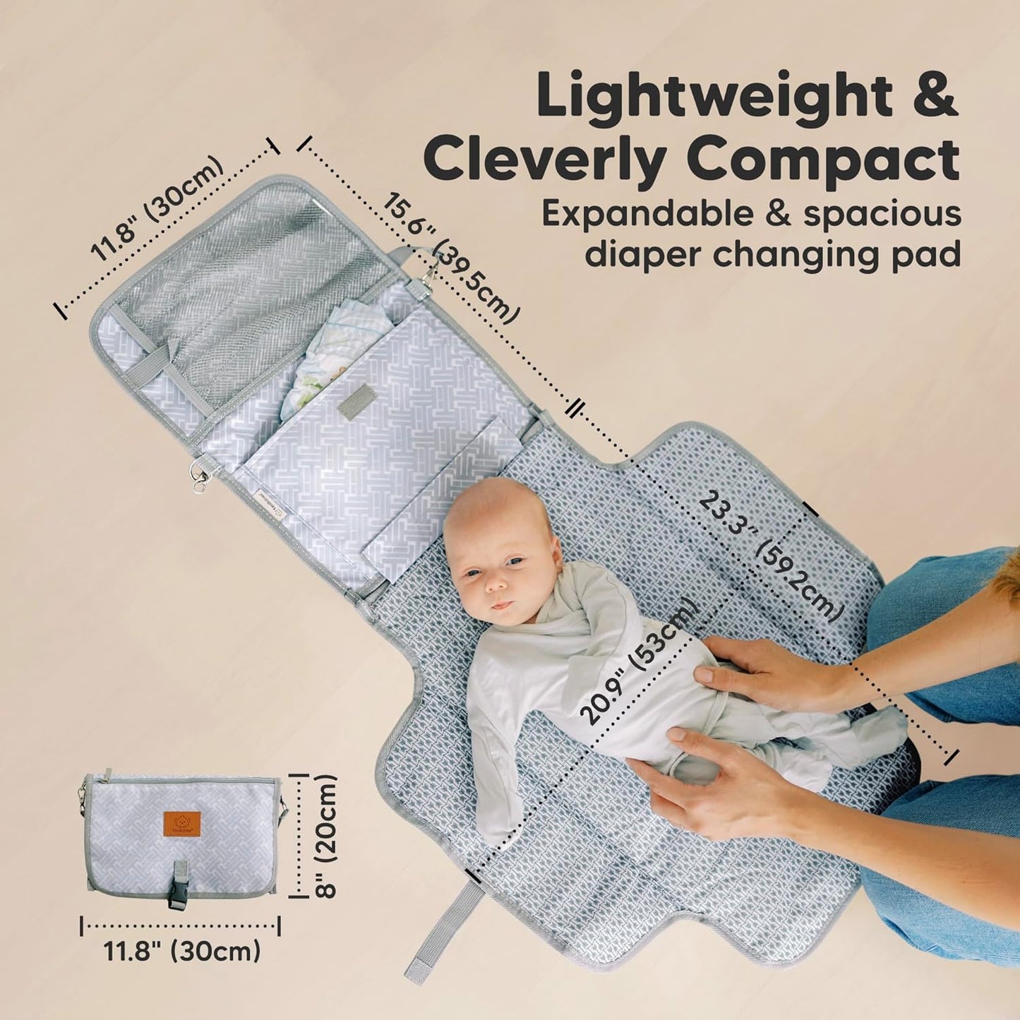 KeaBabies EZEE Diaper Changing Mat Gray Mod