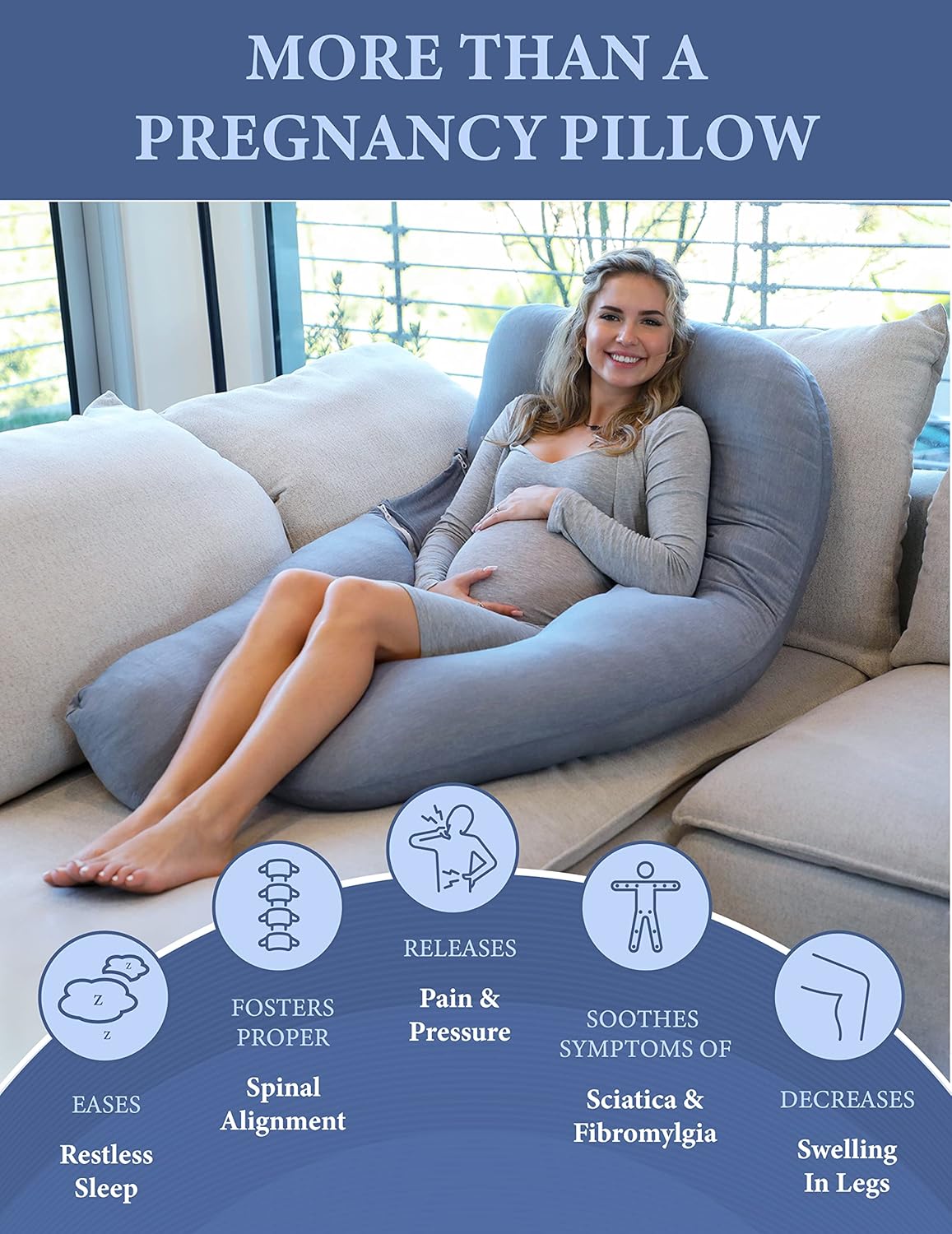 PharMeDoc U-Shape Pregnancy Pillow Jersey