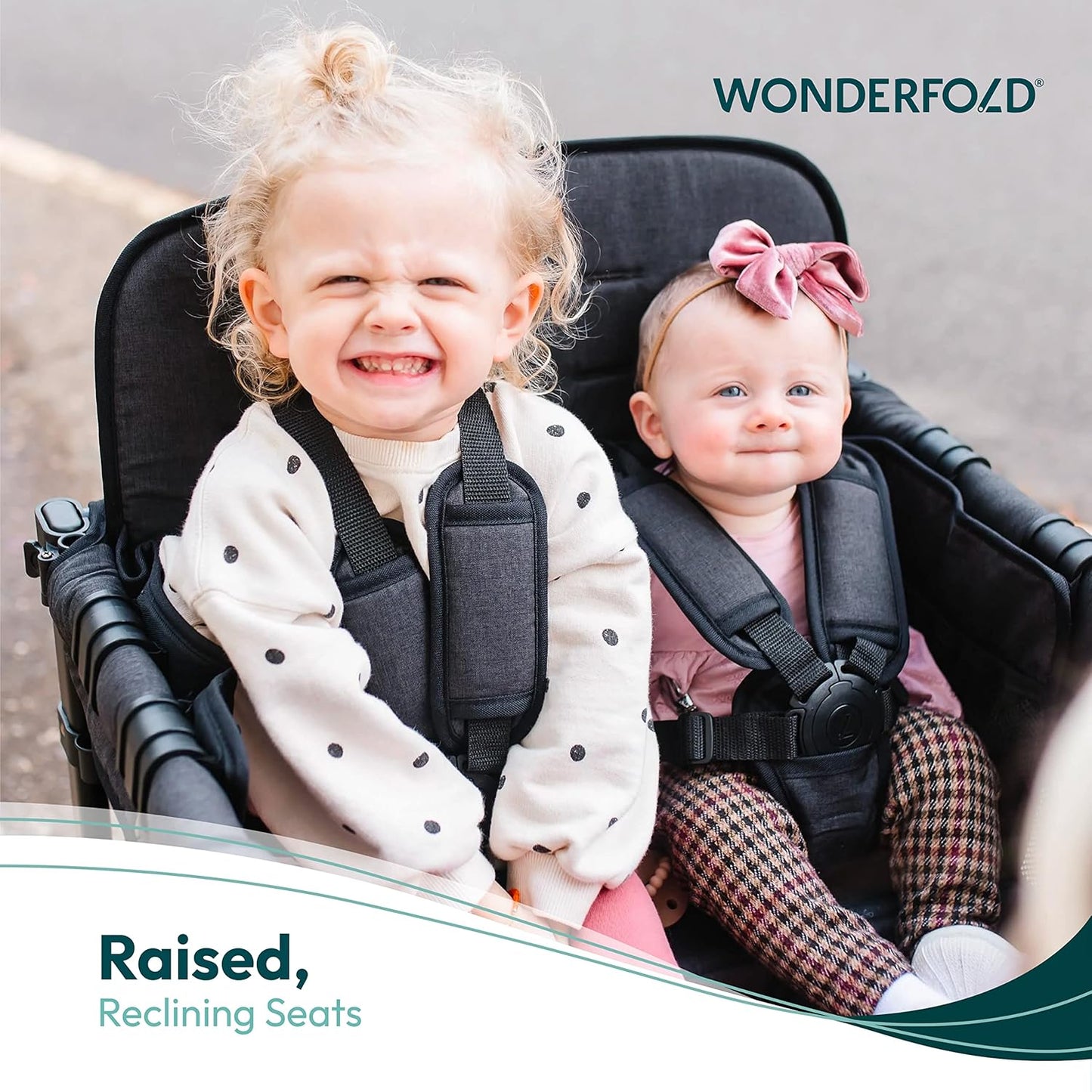 WonderFold W4 Elite Stroller Wagon - Volcanic Black
