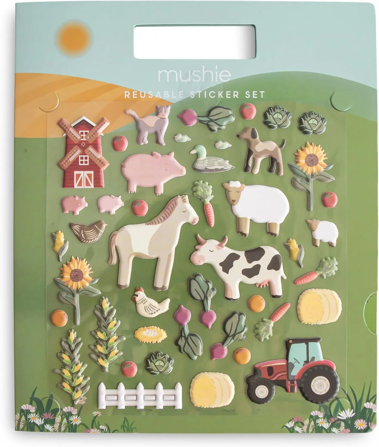 Mushie Toy Reusable Sticker Set-Farm