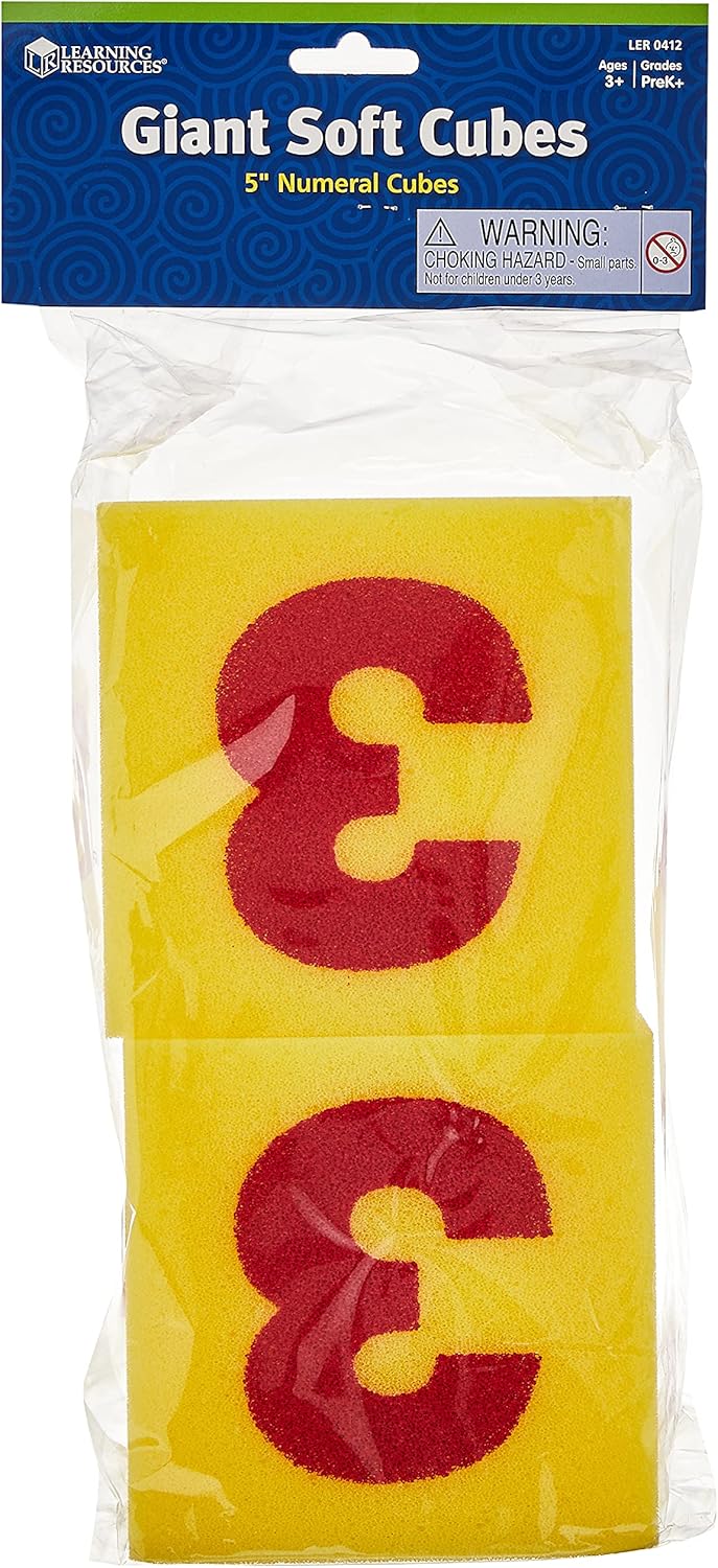 Learning Resources Giant Soft Numeral Cubes, Set of 2
