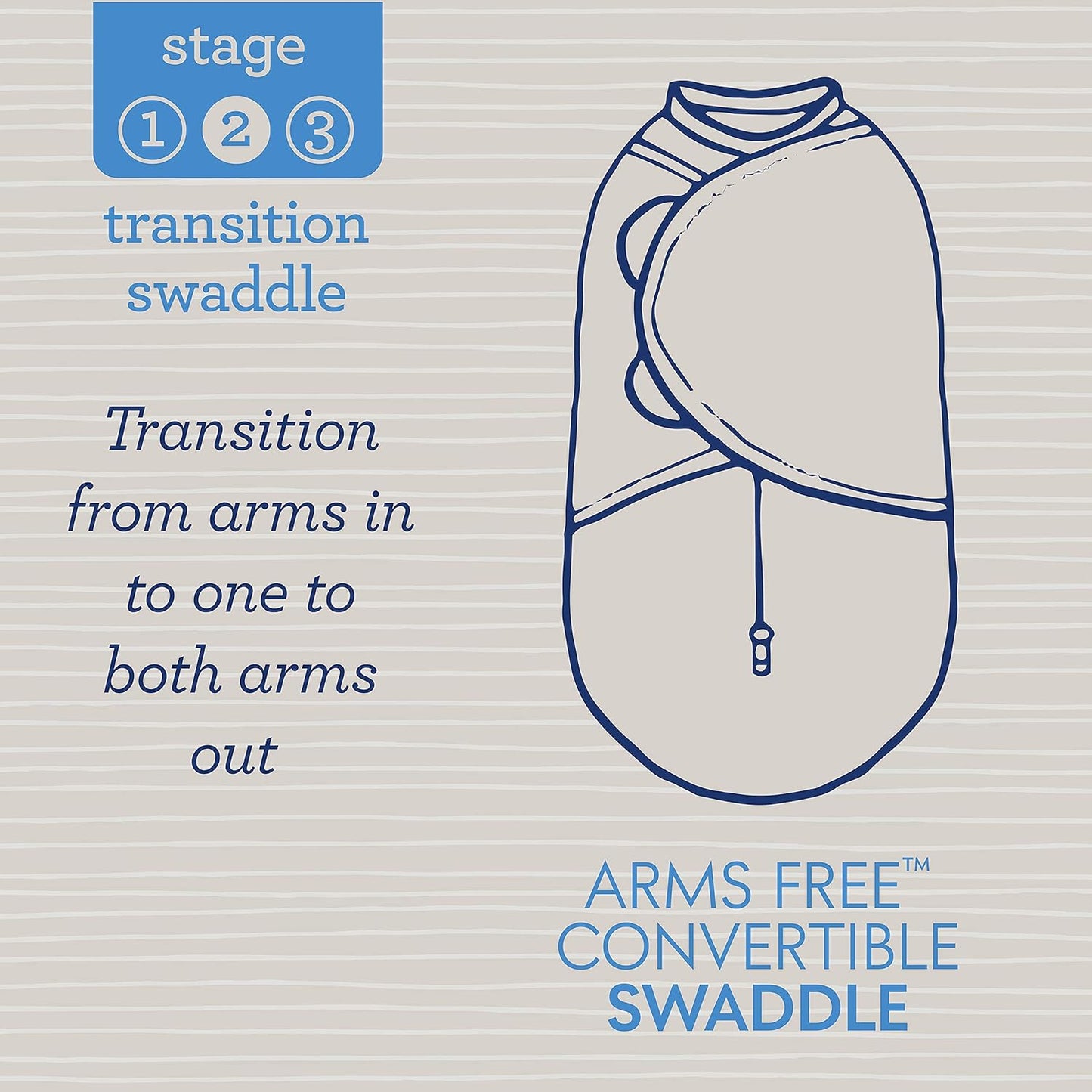 Swaddleme 1 Pk Arms Free Convertible Pod Heathered Grey