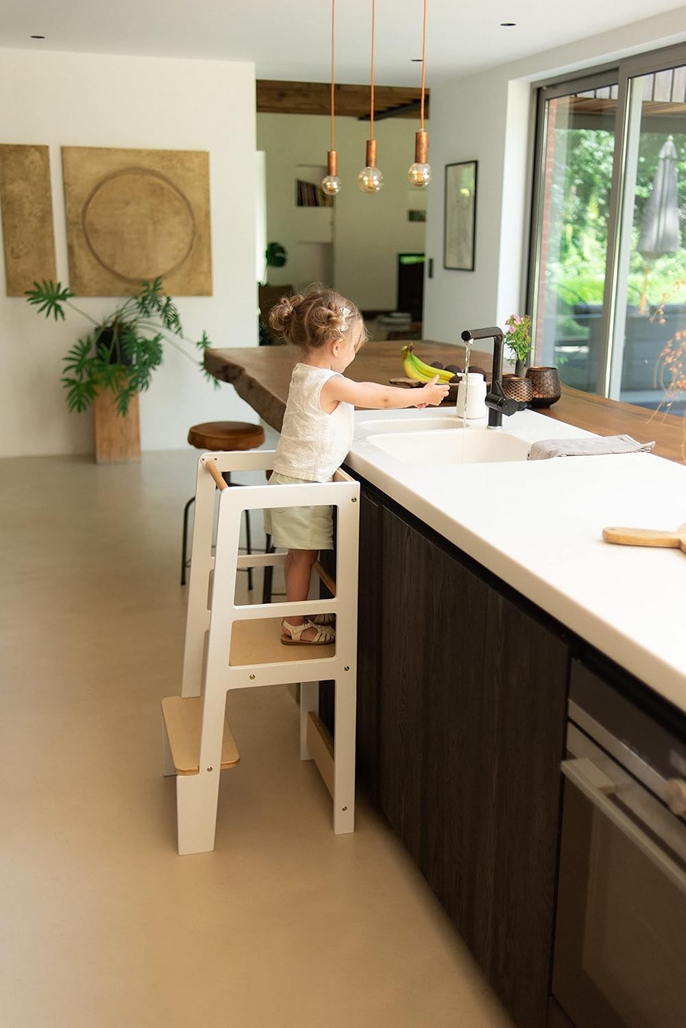 Childhome Learning Tower White Natural