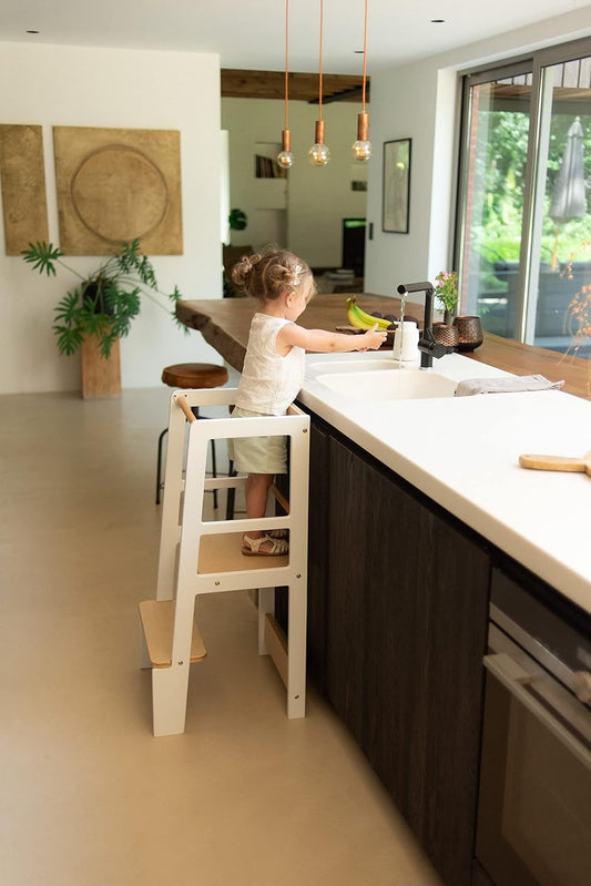 Childhome Learning Tower White Natural