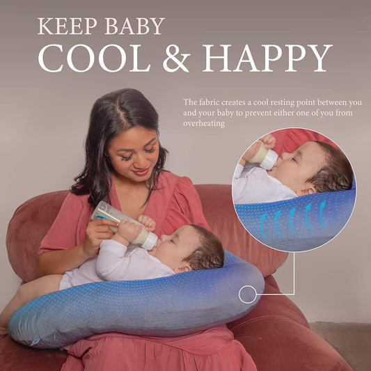 PharMedoc My Little Bean Nursing Pillow - Dark Grey Cooling Fabric