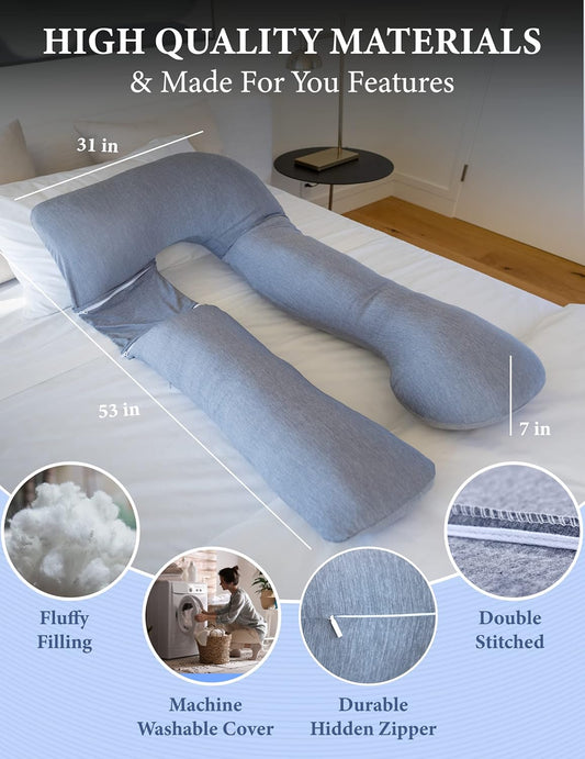PharMeDoc U-Shape Pregnancy Pillow Jersey