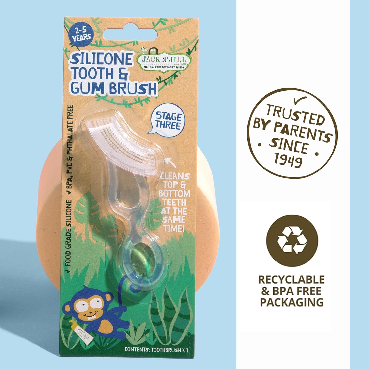 Jack N' Jill Kids Stage 3 - Silicone Tooth And Gum Brush (2-6 Years)