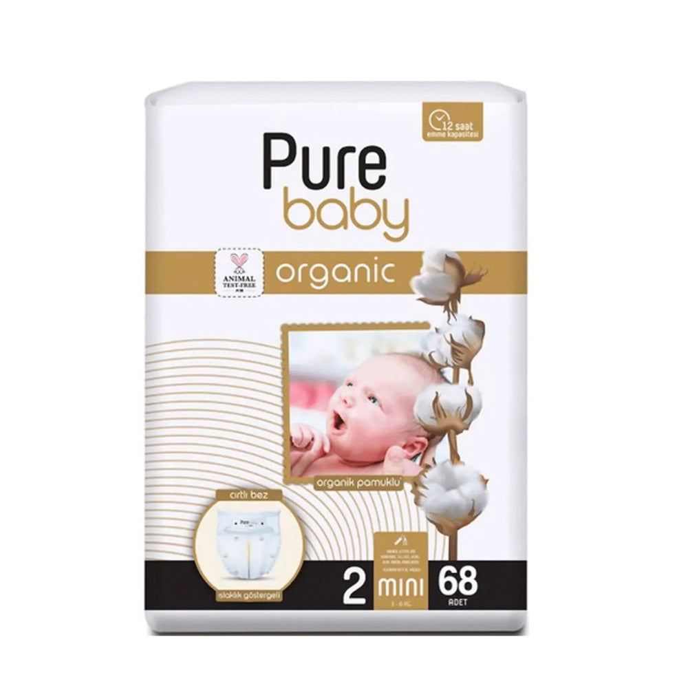 PURE BABY - ECO Diapers Size 2, 68 pieces (3-6kg)