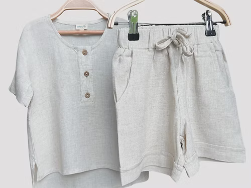 Veksora Linen Short and T-shirt Set
