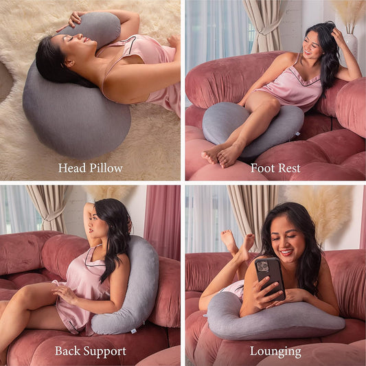 PharMedoc My Little Bean Nursing Pillow - Dark Grey Cooling Fabric