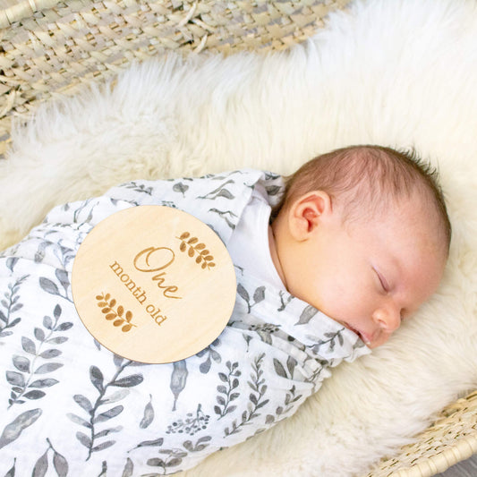 Bebe Au Lait Swaddle JustBe/Leaves 2pk