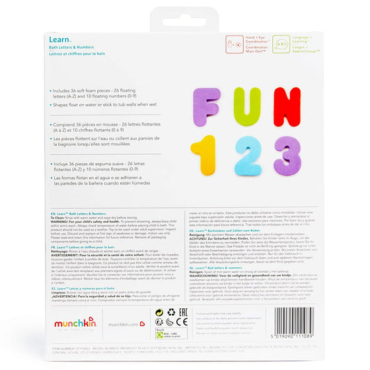 Munchkin Learn Bath Letters&Numbers-Brights