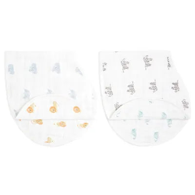 Aden + Anais Organic Cotton Burpy Bibs - Animal Kingdom (Pack of 2)