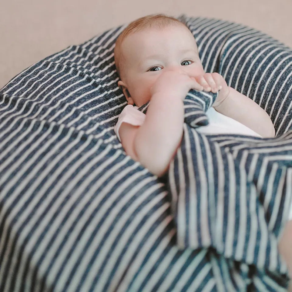 Aden + Anais Snuggle Knit Swaddle Gift Set Navy Stripe