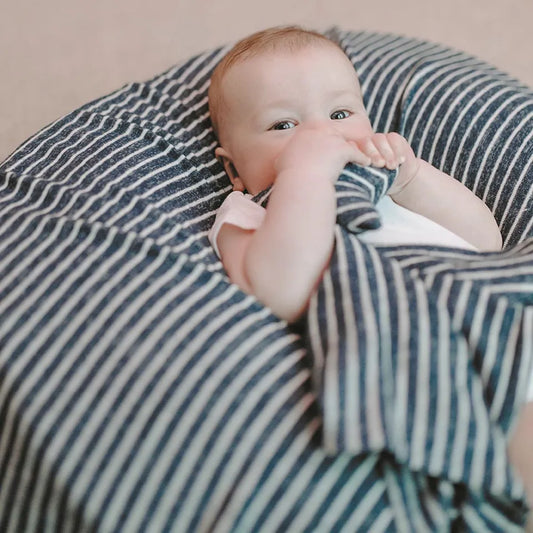 Aden + Anais Snuggle Knit Swaddle Gift Set Navy Stripe