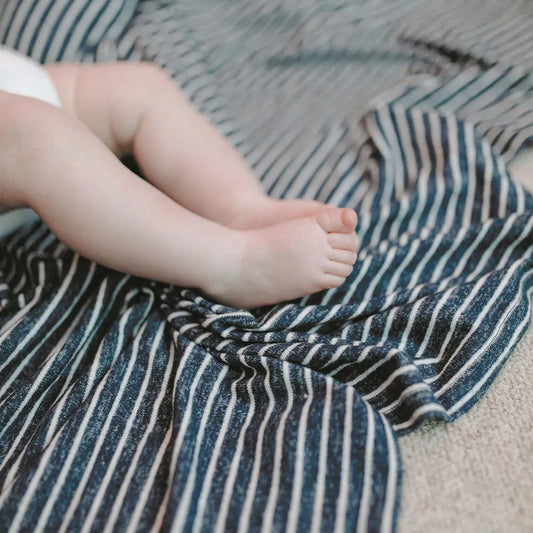 Aden + Anais Snuggle Knit Swaddle Gift Set Navy Stripe