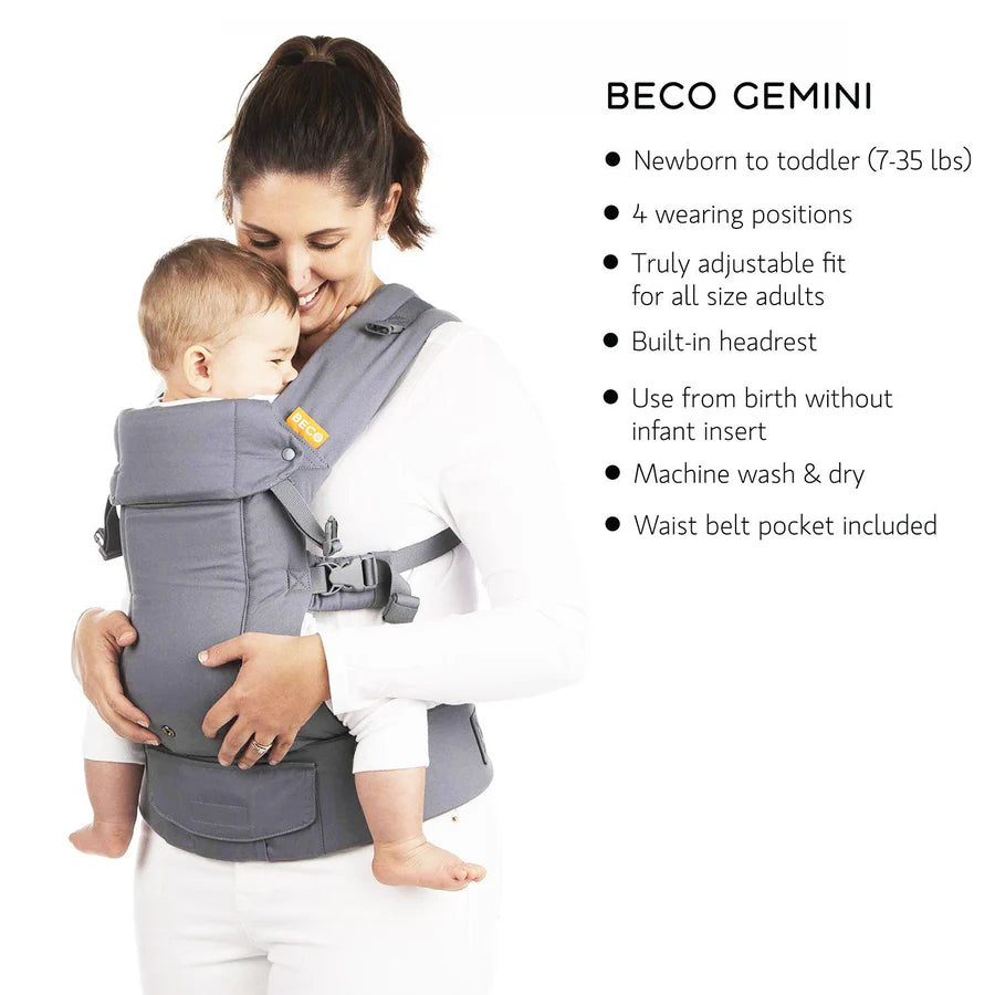 Beco Gemini Baby Carrier Organic Metro Black