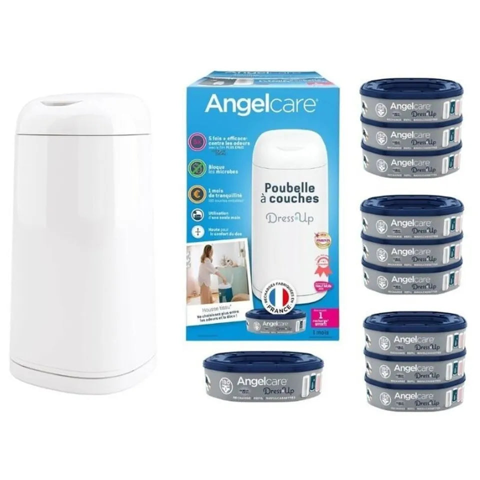Angelcare Dress up Bin Octagonal + 4 refills Bundle Multi Color