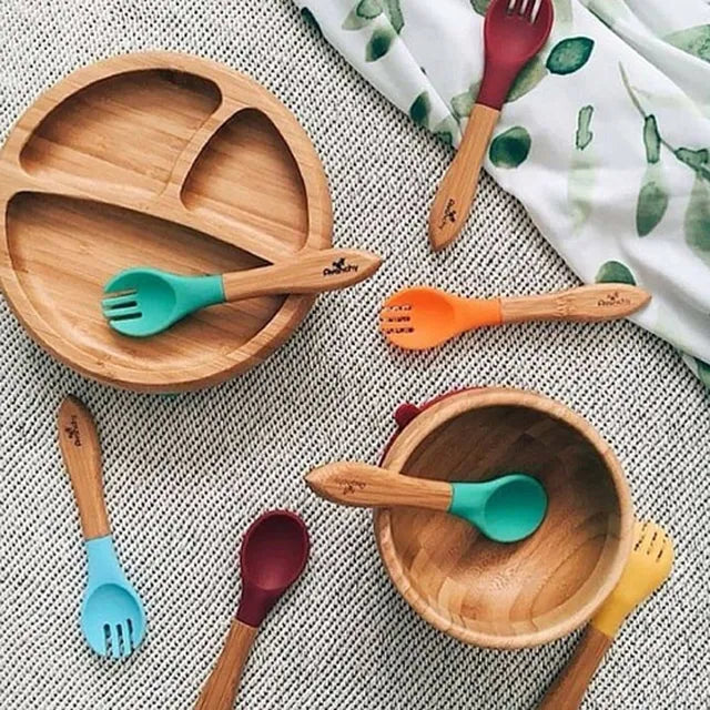 Avanchy Bamboo Suction Baby Bowl + Spoon