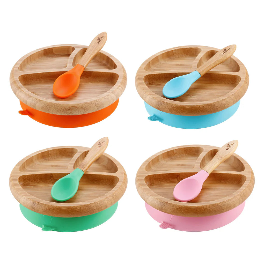 Avanchy Bamboo Suction Baby Plate + Spoon