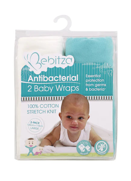 Bebitza Antibacterial Bamboo Bay Wraps - 2 Pack 110cm x 80cm Bird/Feather