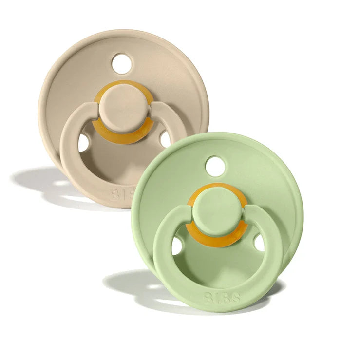 BIBS Colour Pacifier 2 Pack Latex Sand/Pistachio