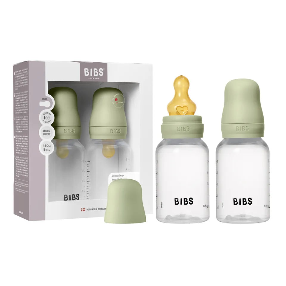 BIBS Baby Bottle Round 2 Pack Latex 150ml Slow Flow