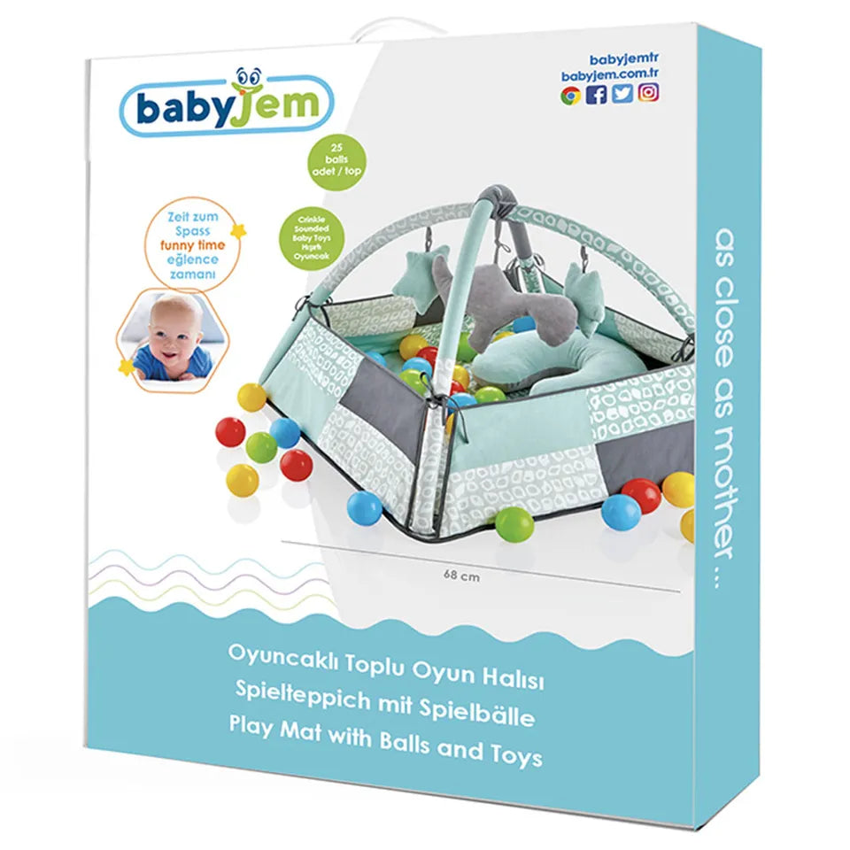 Babyjem Play Mat with Balls & Toys 0-6 Months - Green