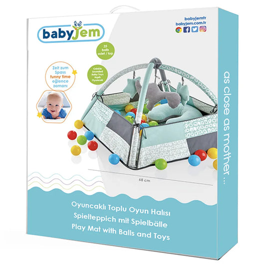 Babyjem Play Mat with Balls & Toys 0-6 Months - Green