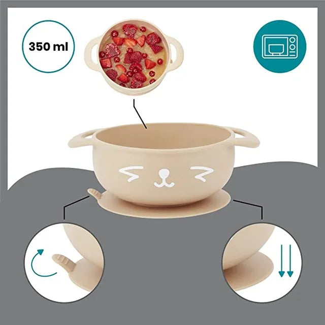 Babymoov First ISY 3pcs Silicone Bowl, Spoon & Bib Baby Weaning Set
