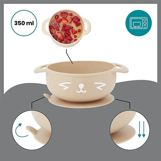 Babymoov First ISY 3pcs Silicone Bowl, Spoon & Bib Baby Weaning Set