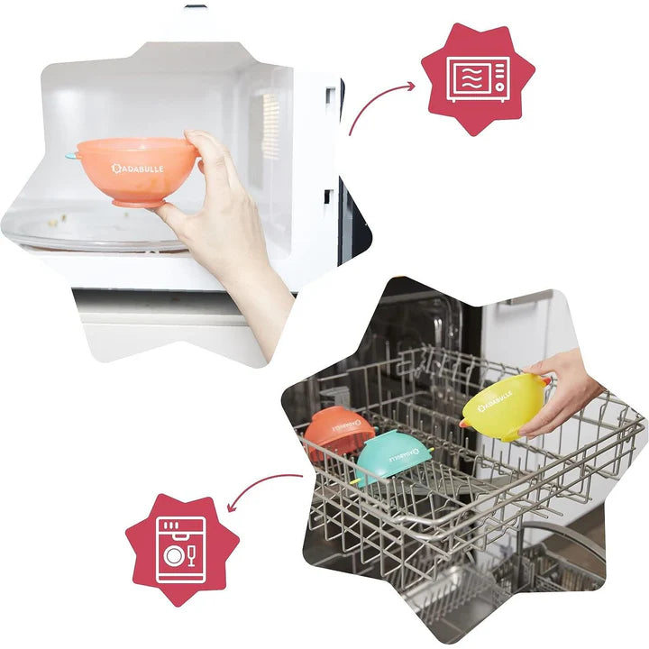 Badabulle Funcolors Bowls- set of x3 and lids